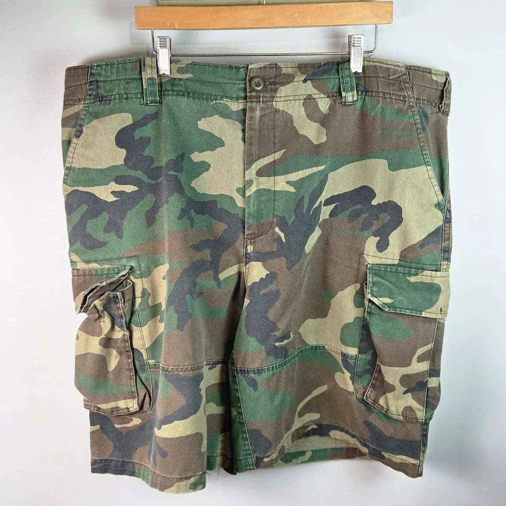 Rothco Cargo Shorts Mens 42 Green Camo BDU Woodland Military Tactical